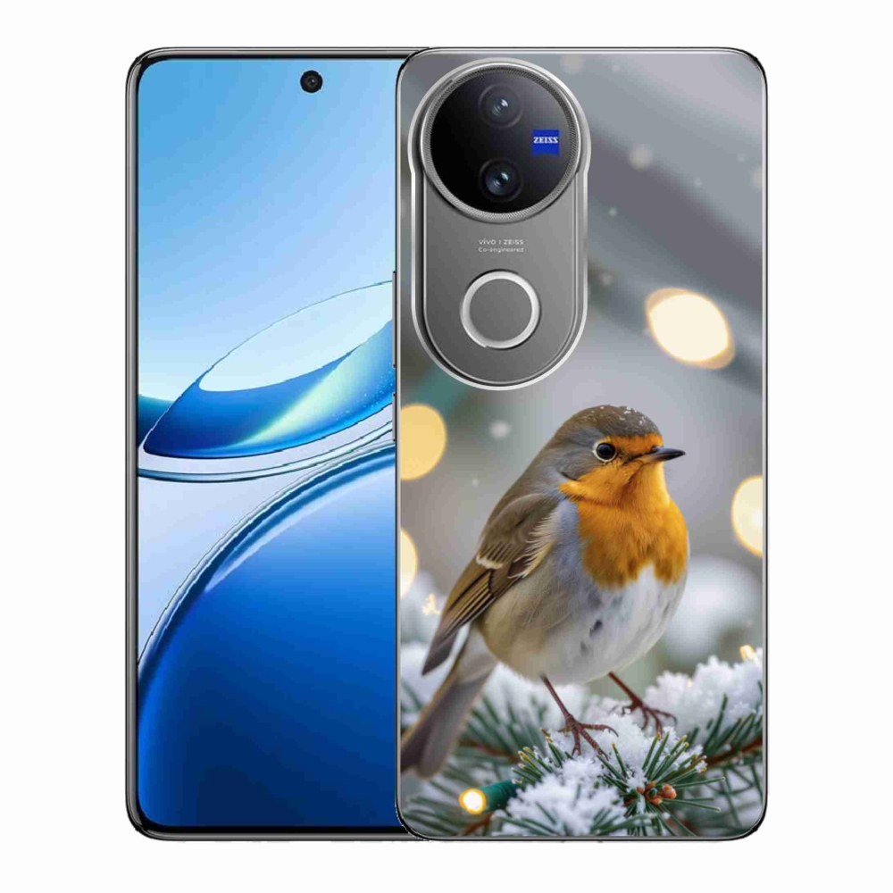Gelový kryt mmCase na Vivo V50 5G - červenka v zimě