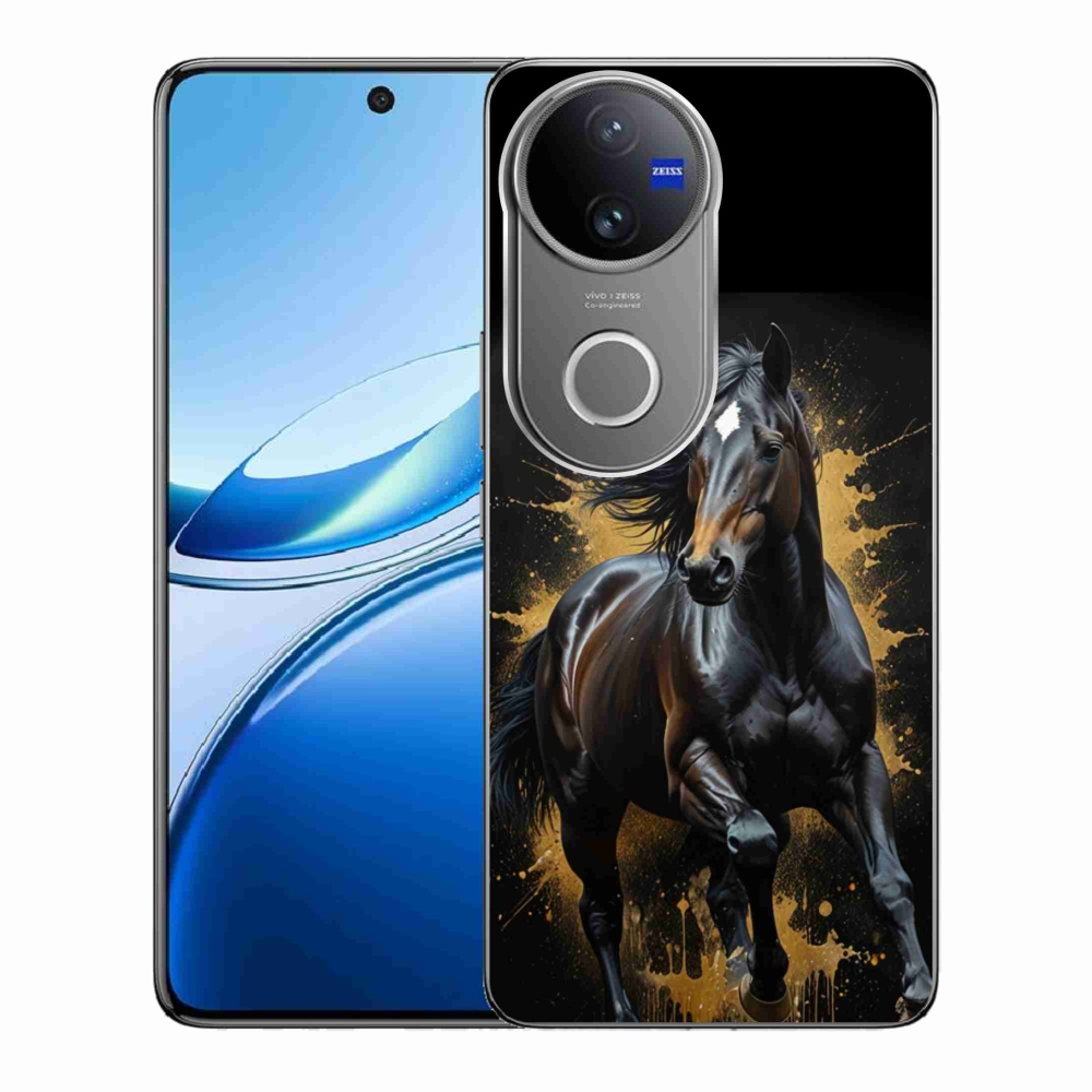 Gelový kryt mmCase na Vivo V50 5G - elegantní černý hřebec