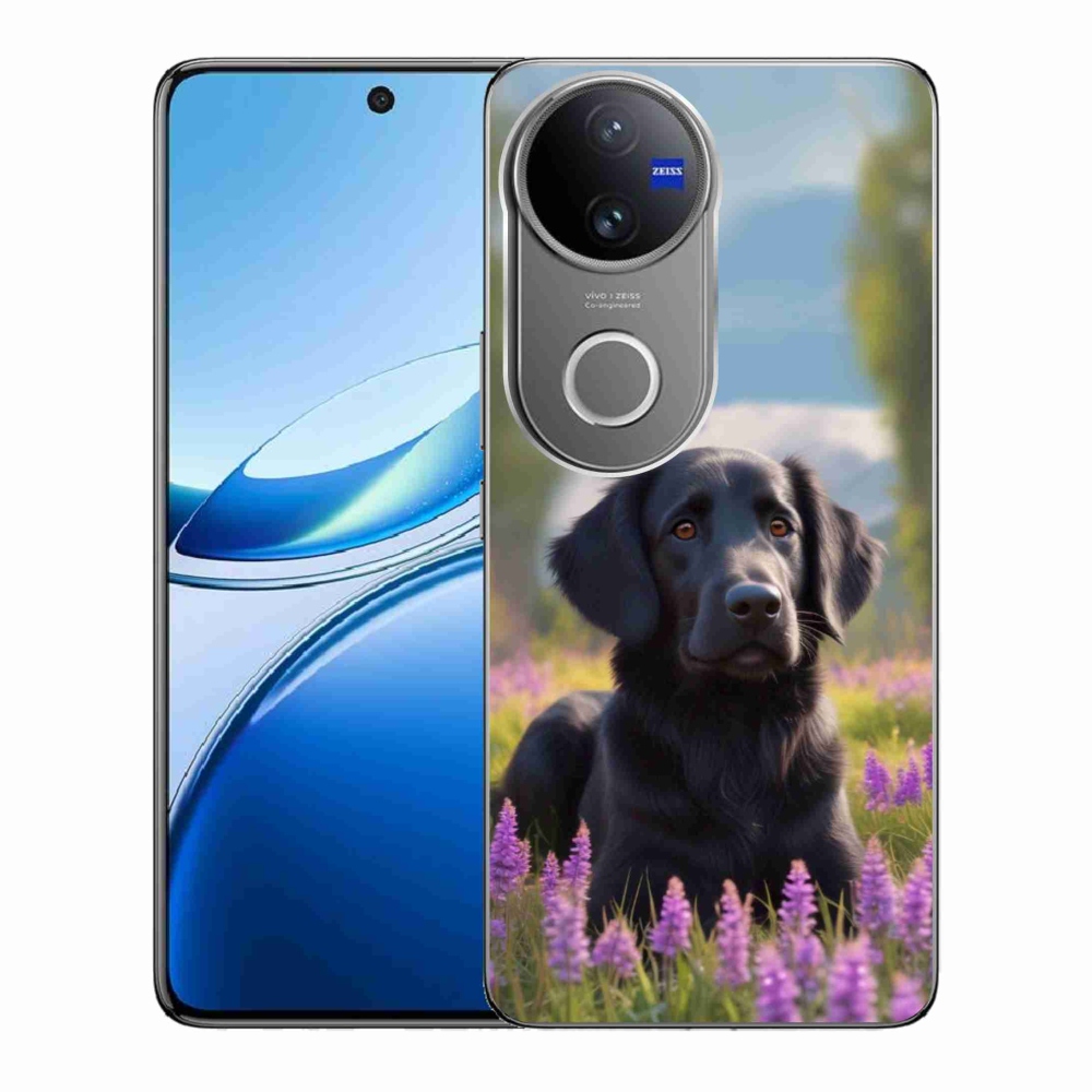 Gelový kryt mmCase na Vivo V50 5G - elegantní černý retrívr