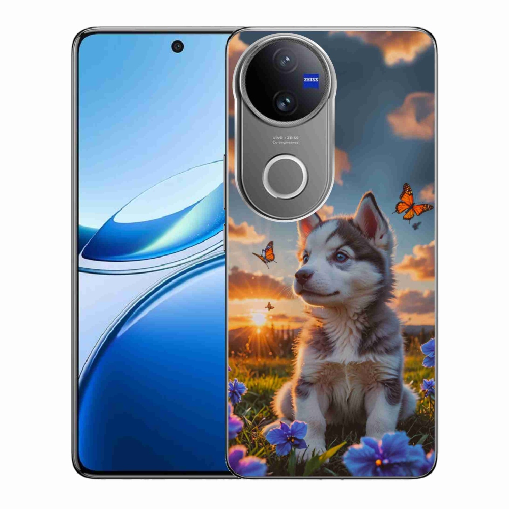 Gelový kryt mmCase na Vivo V50 5G - husky při západu slunce