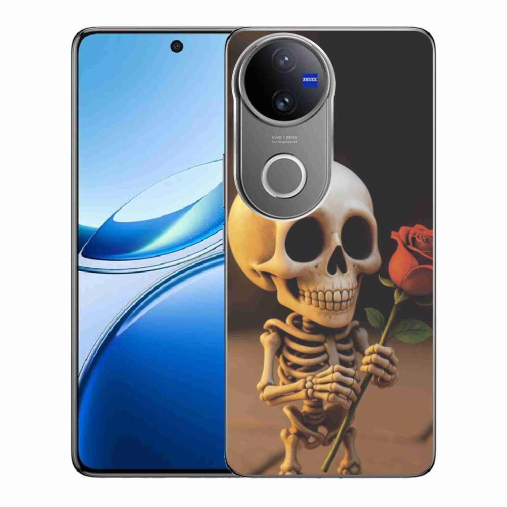Gelový kryt mmCase na Vivo V50 5G - kostlivec s růží