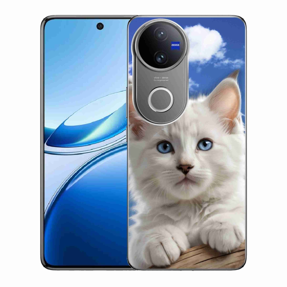 Gelový kryt mmCase na Vivo V50 5G - kotě a oblaka