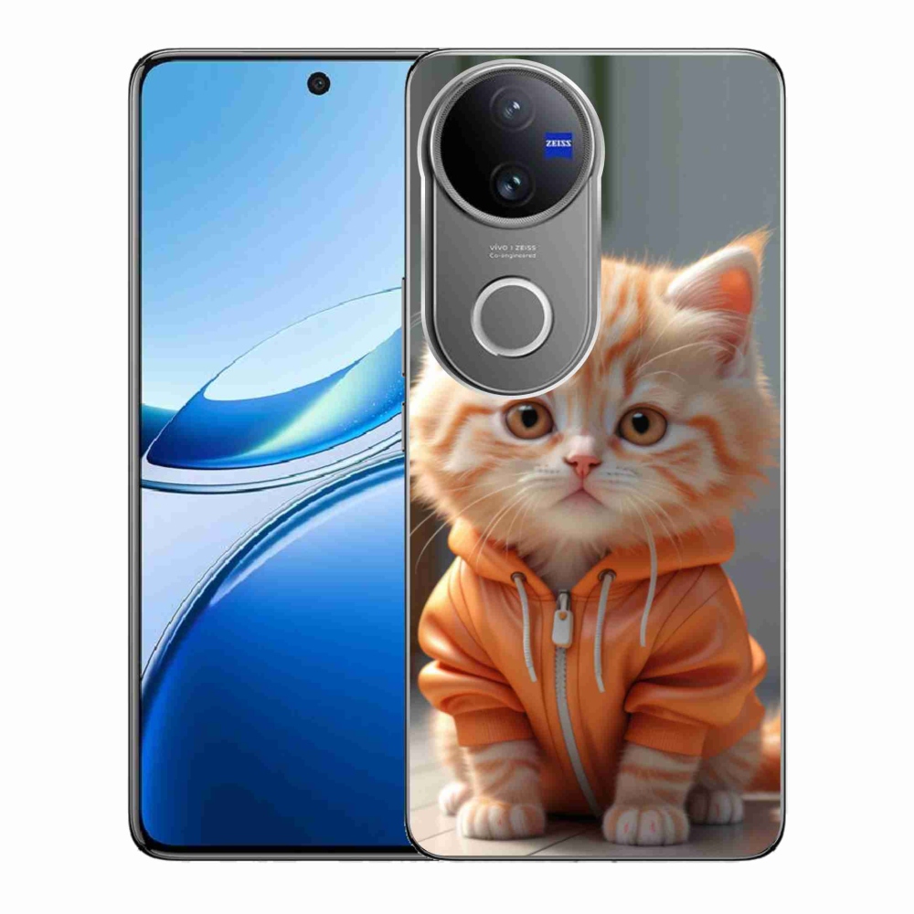 Gelový kryt mmCase na Vivo V50 5G - kotě v mikině