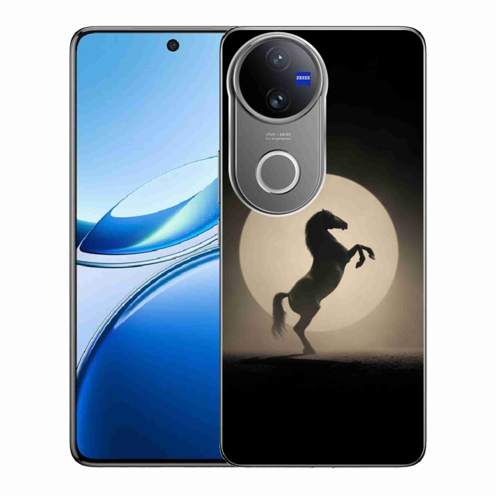 Gelový kryt mmCase na Vivo V50 5G - kůň v siluetě