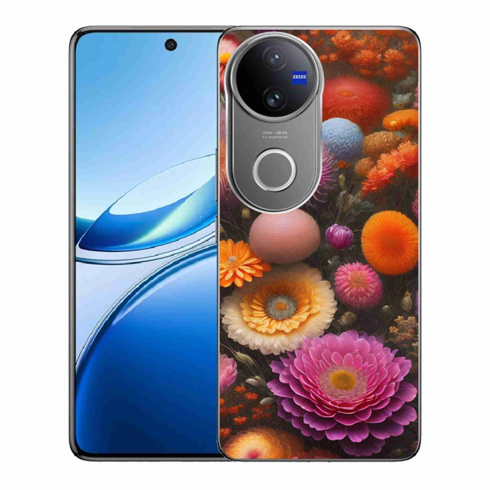 Gelový kryt mmCase na Vivo V50 5G - květinová kompozice