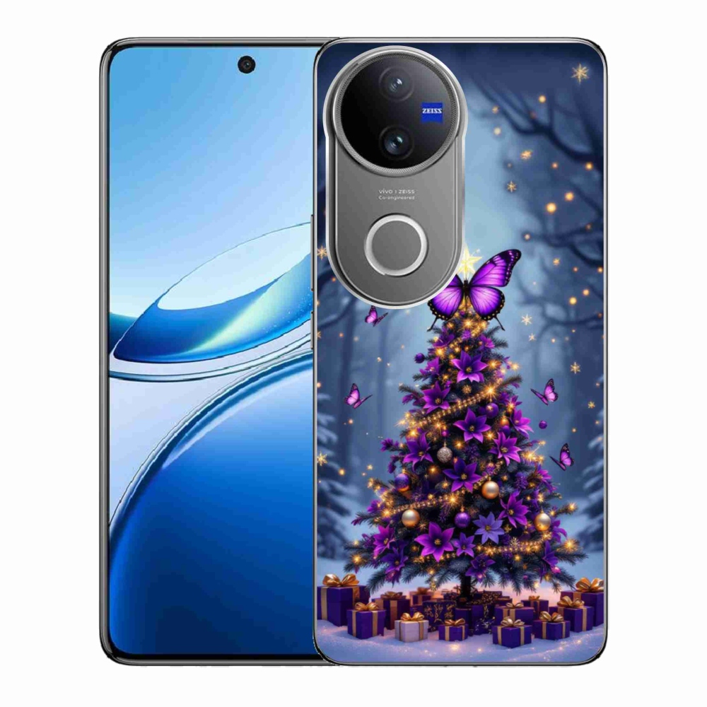 Gelový kryt mmCase na Vivo V50 5G - motýlí vánoční stromek