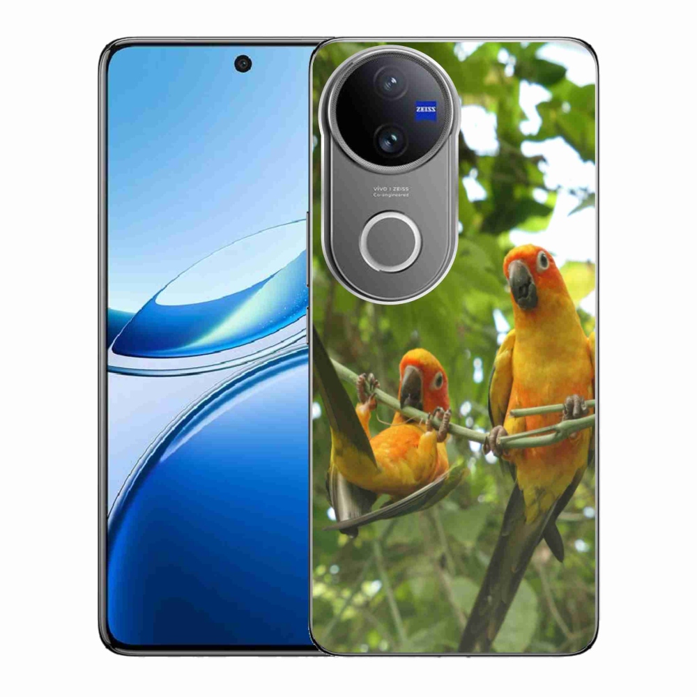 Gelový kryt mmCase na Vivo V50 5G - papoušci aratingy