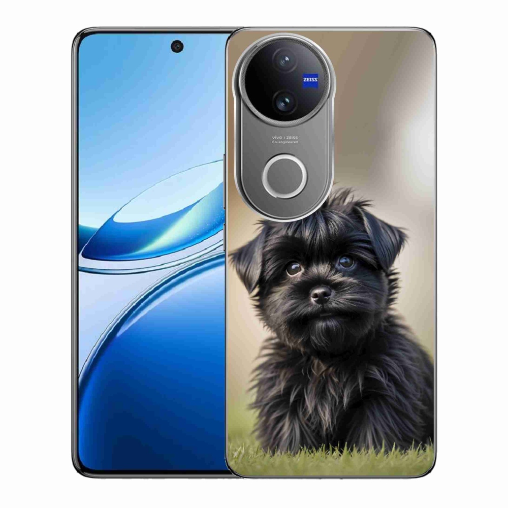 Gelový kryt mmCase na Vivo V50 5G - roztomilý černý pejsek
