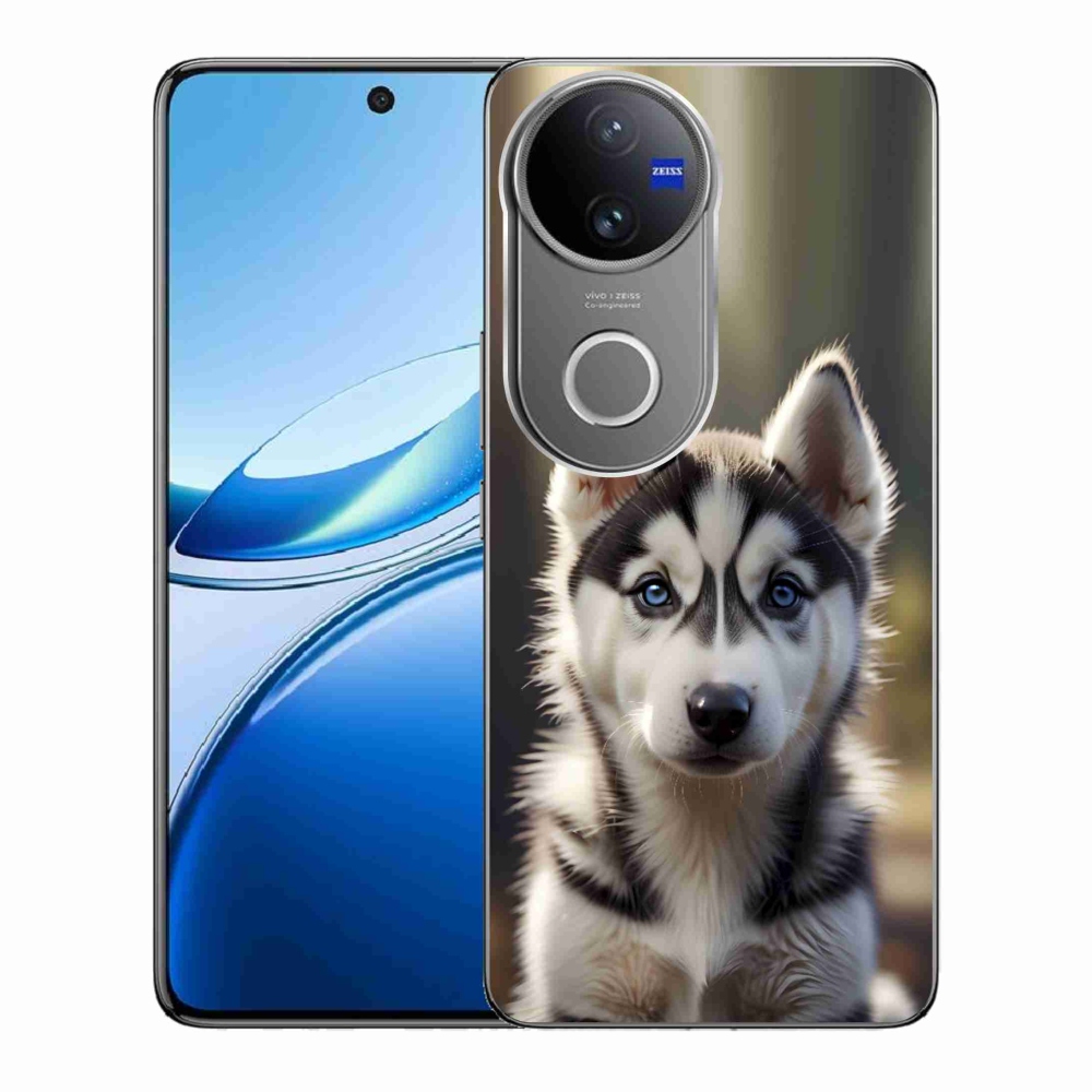 Gelový kryt mmCase na Vivo V50 5G - roztomilý sibiřský husky