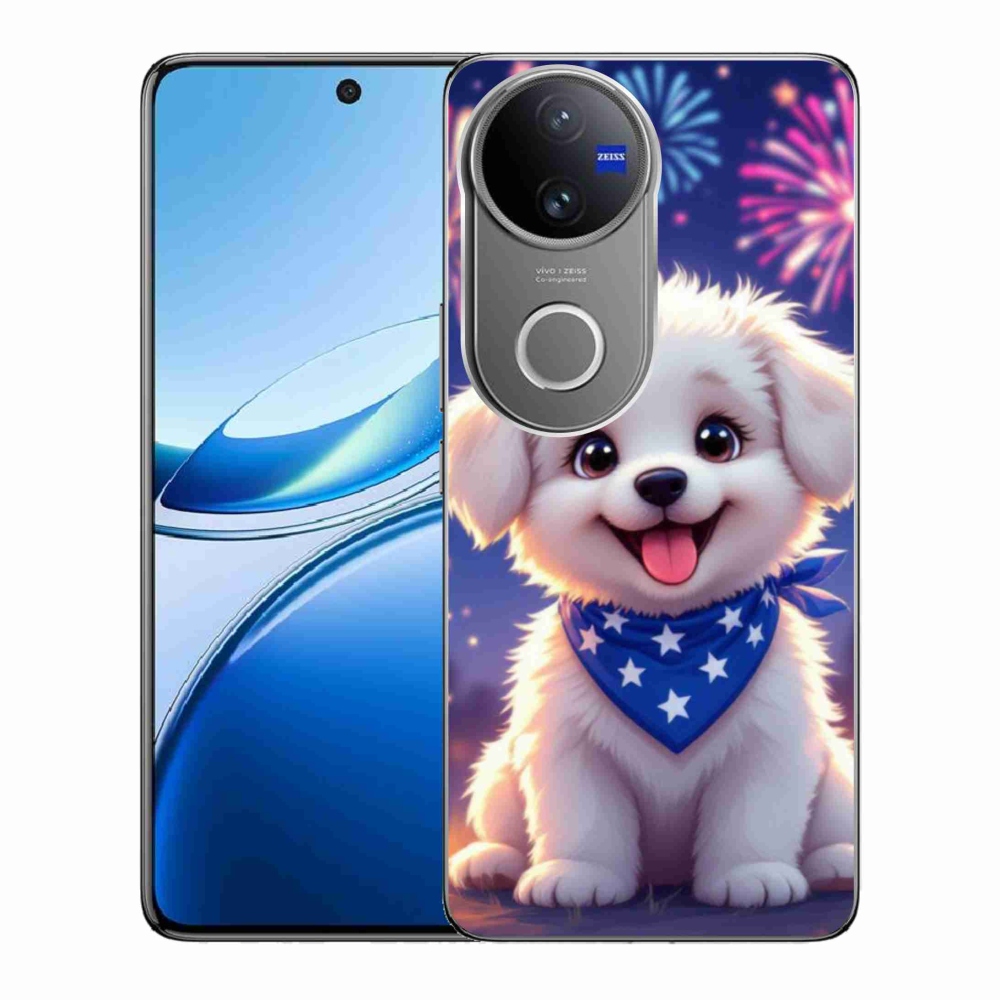 Gelový kryt mmCase na Vivo V50 5G - slavnostní štěně
