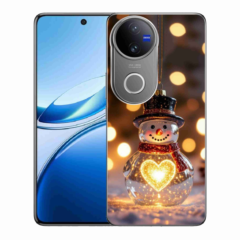 Gelový kryt mmCase na Vivo V50 5G - svítící vánoční sněhulák