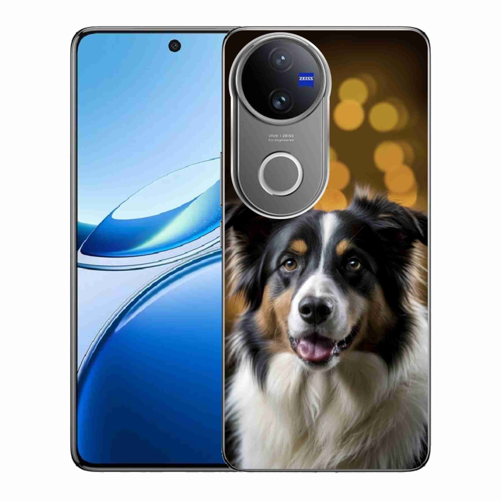 Gelový kryt mmCase na Vivo V50 5G - usměvavý australský ovčák
