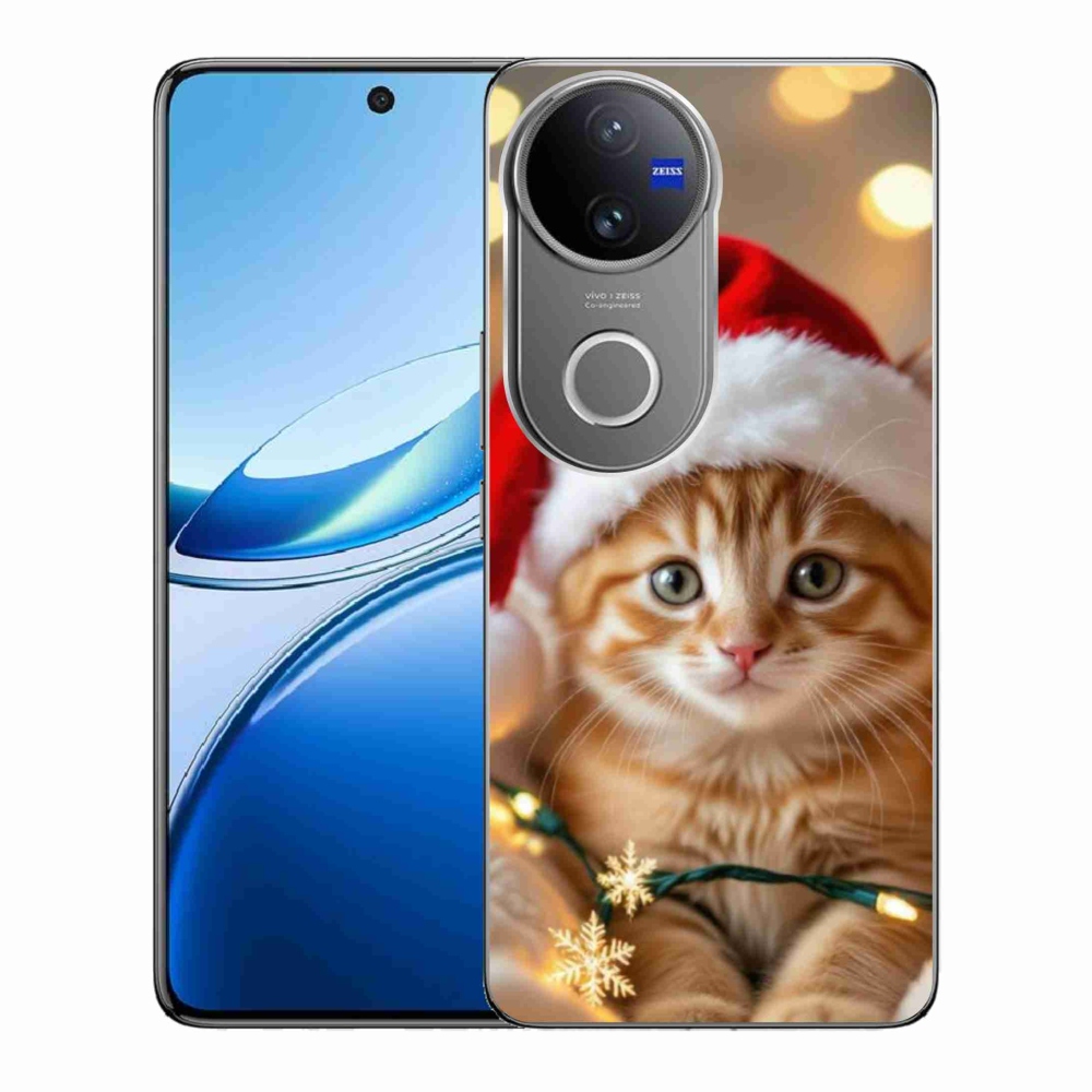 Gelový kryt mmCase na Vivo V50 5G - vánoční kotě
