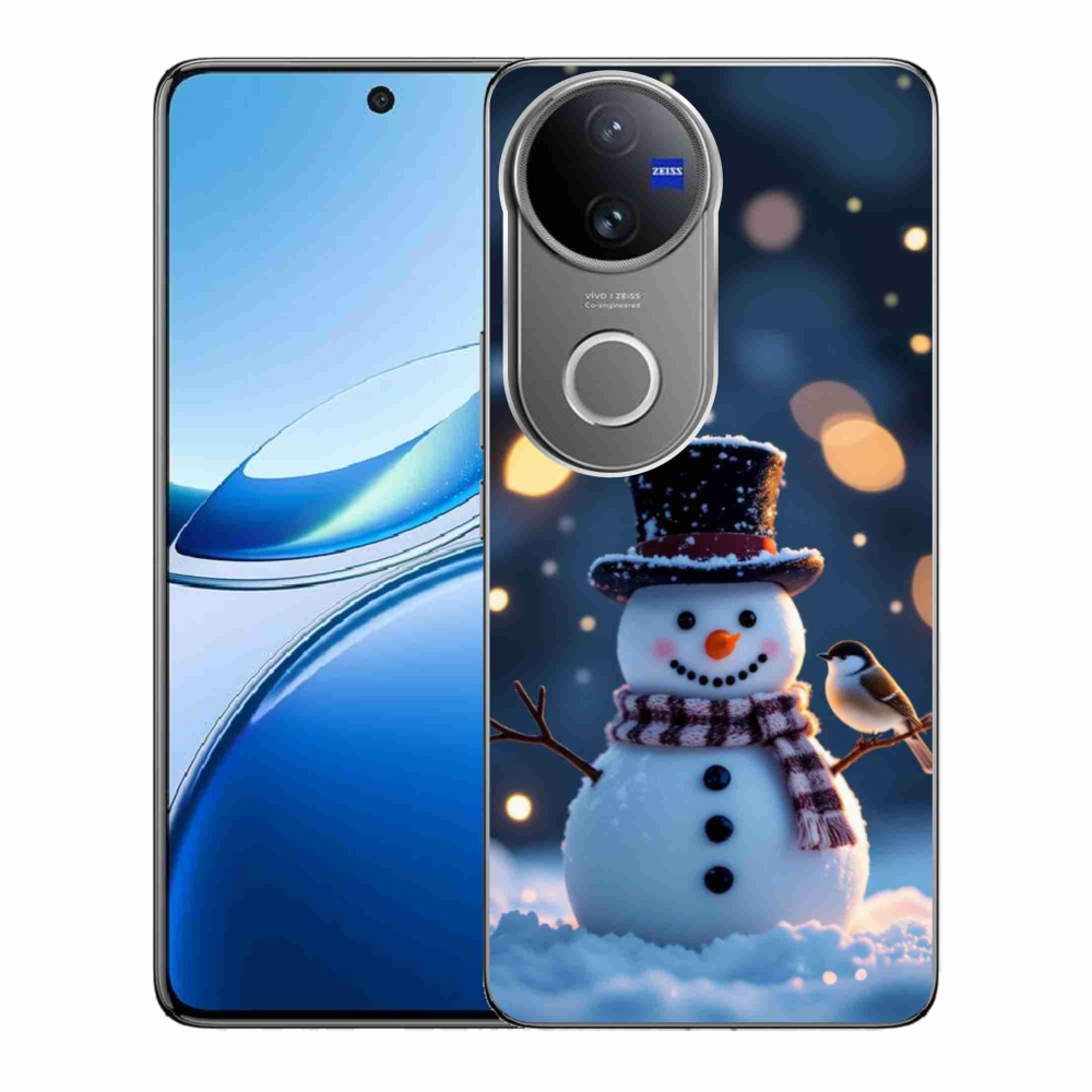 Gelový kryt mmCase na Vivo V50 5G - vánoční sněhulák