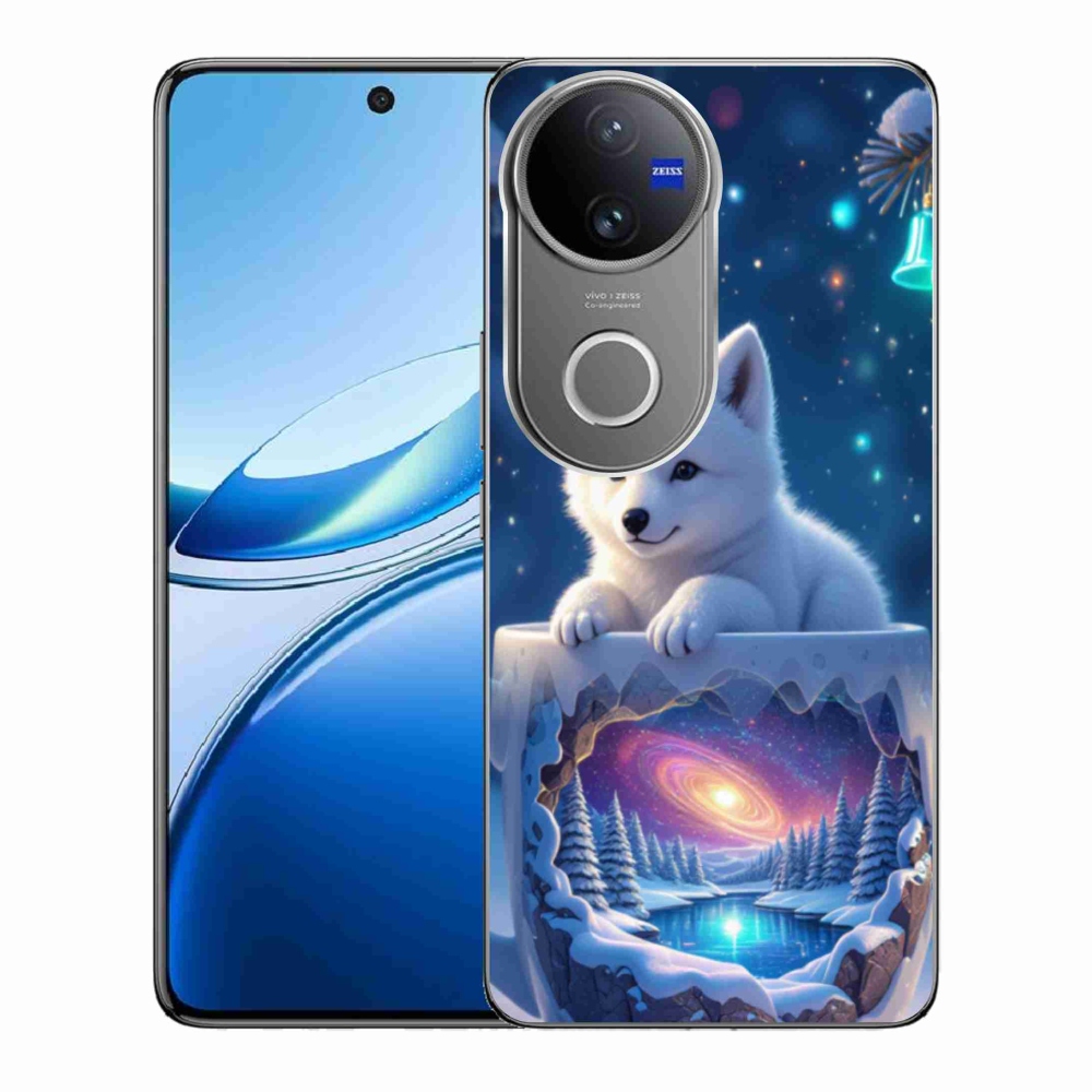 Gelový kryt mmCase na Vivo V50 5G - vánoční štěně