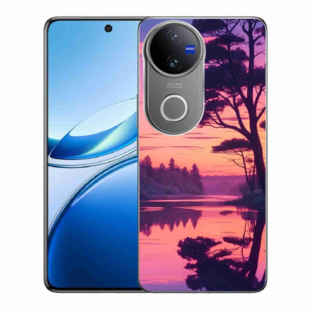 Gelový kryt mmCase na Vivo V50 5G - západ slunce nad jezerem
