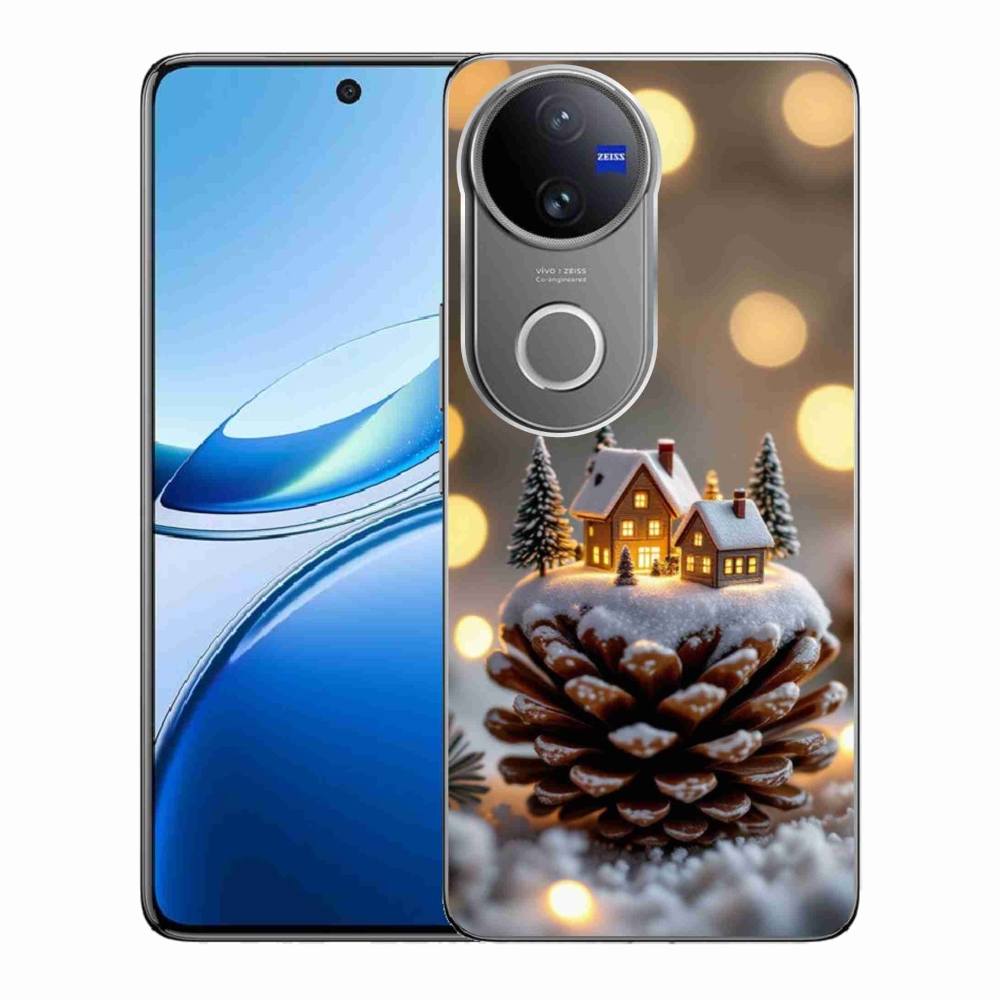 Gelový kryt mmCase na Vivo V50 5G - zimní vesnička