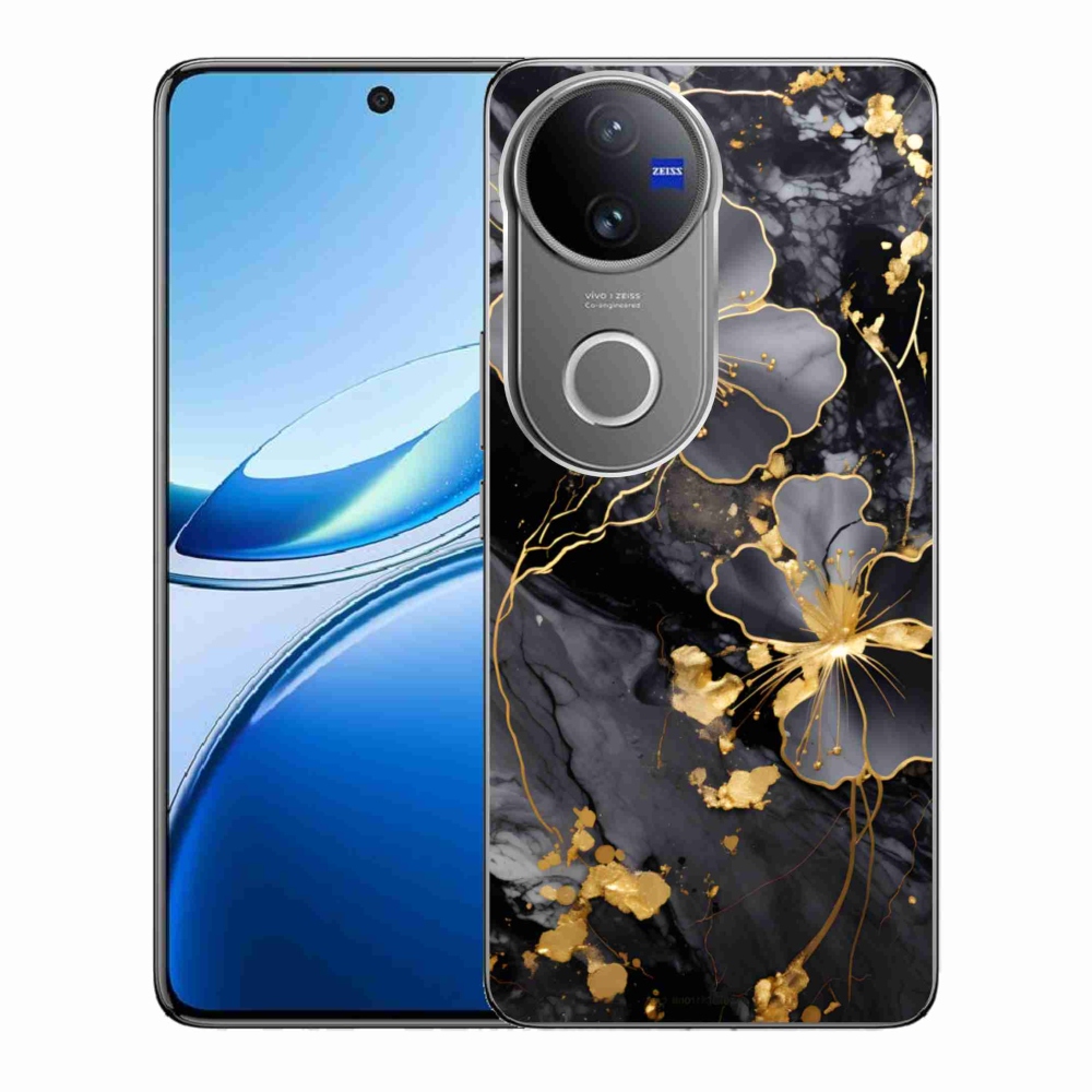 Gelový kryt mmCase na Vivo V50 5G - zlaté květy