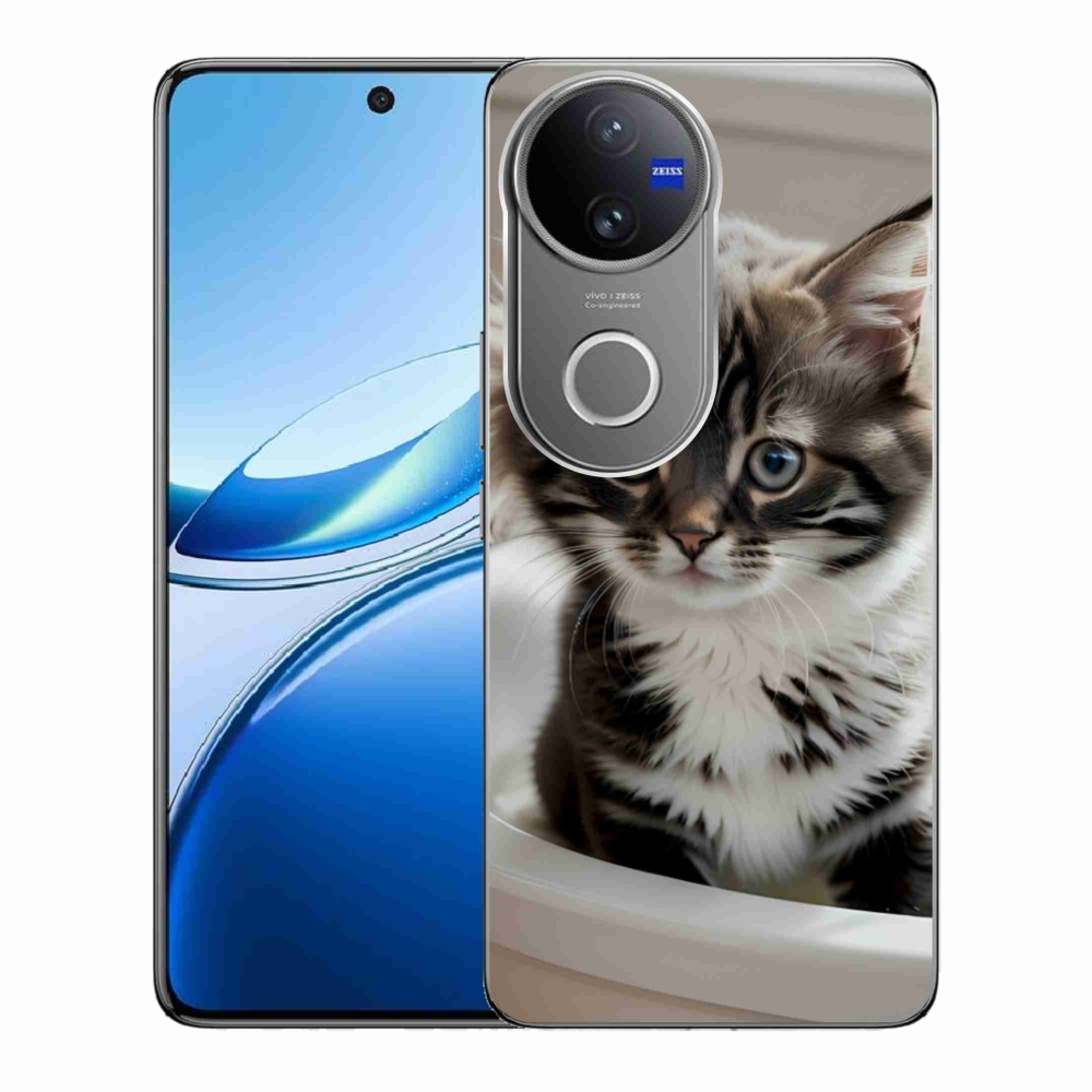 Gelový kryt mmCase na Vivo V50 5G - zvědavé kotě