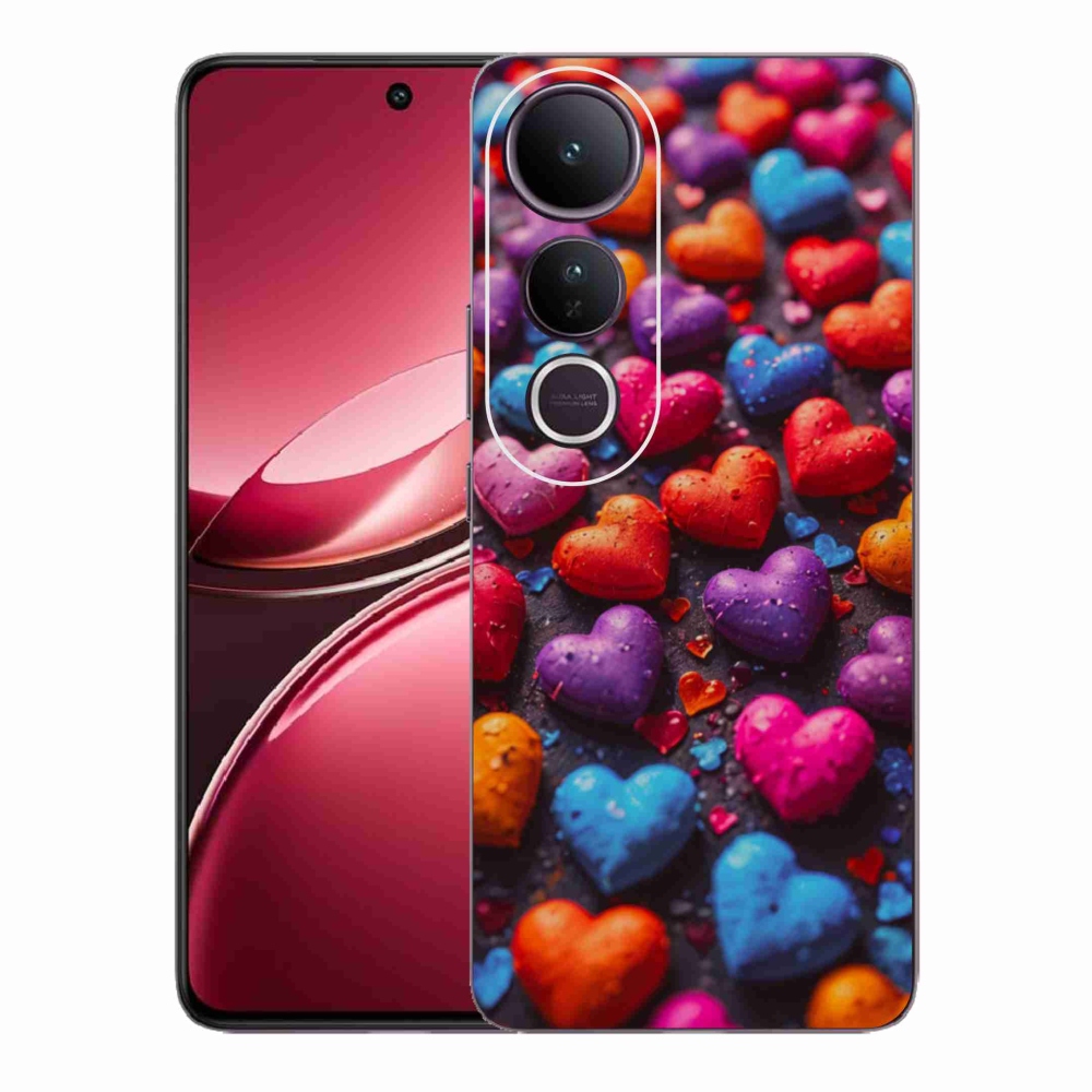 Gelový kryt mmCase na Vivo V50 Lite 4G/5G - barevná srdce