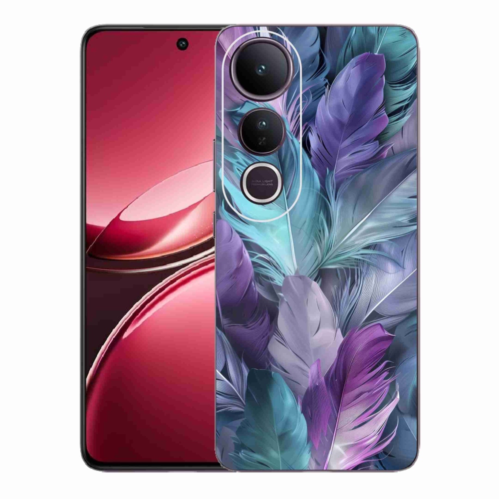 Gelový kryt mmCase na Vivo V50 Lite 4G/5G - barevné peří 2