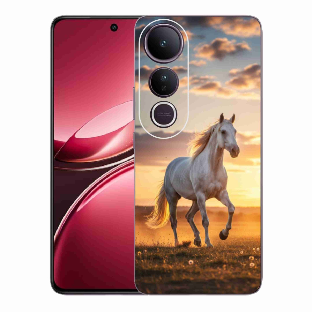 Gelový kryt mmCase na Vivo V50 Lite 4G/5G - běžící bílý kůň 2