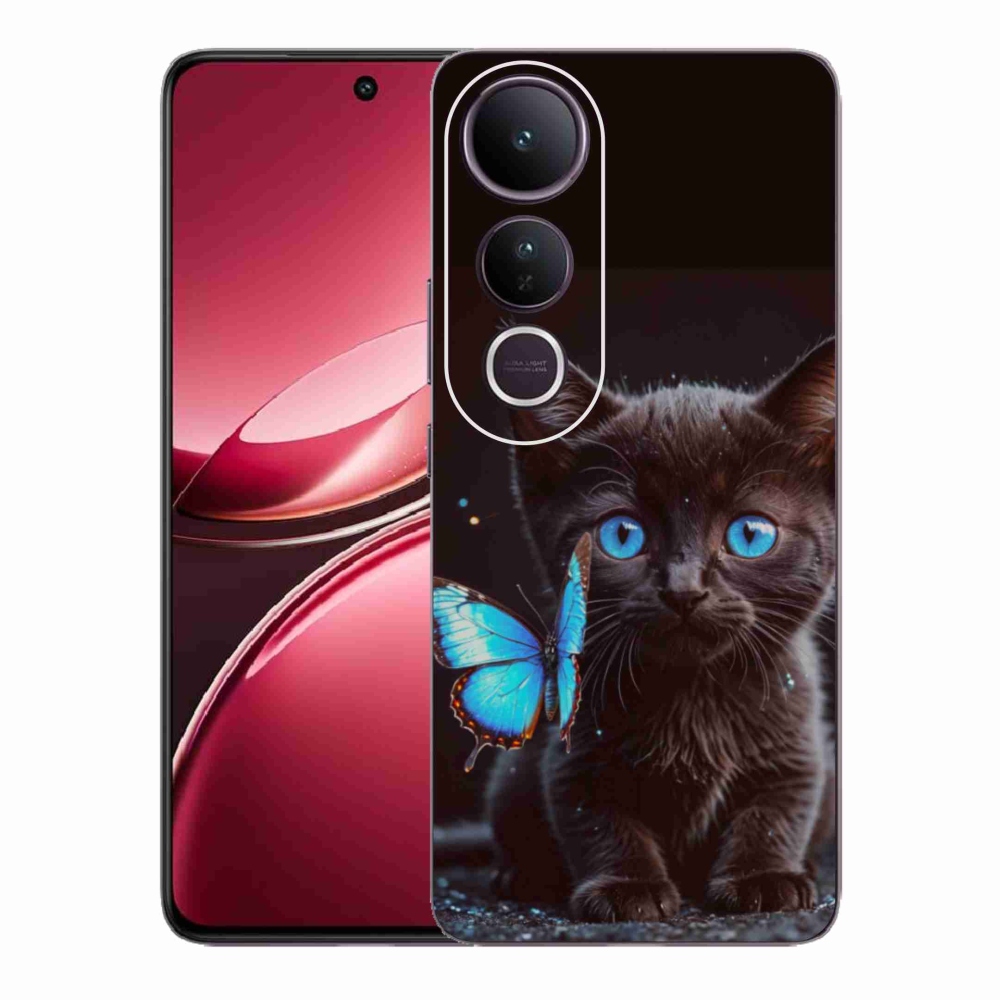Gelový kryt mmCase na Vivo V50 Lite 4G/5G - černé kotě 3