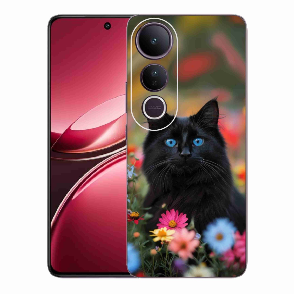 Gelový kryt mmCase na Vivo V50 Lite 4G/5G - černé kotě 4