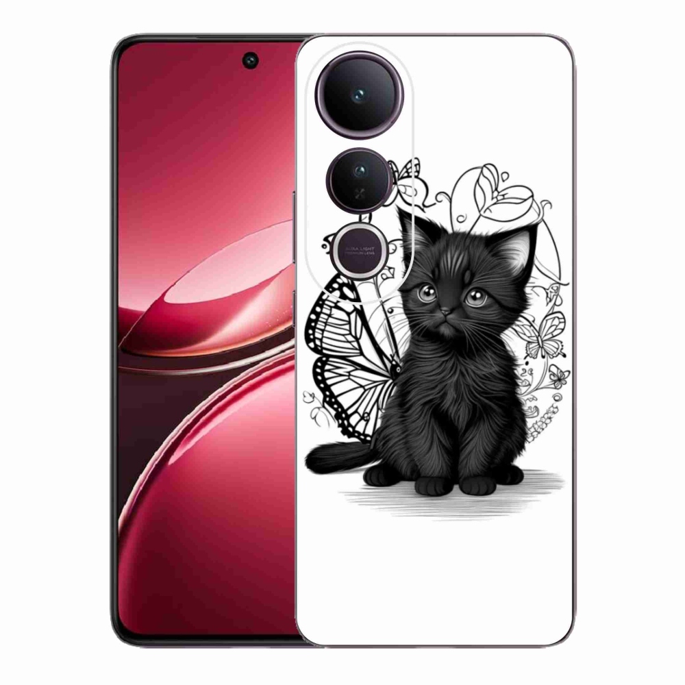 Gelový kryt mmCase na Vivo V50 Lite 4G/5G - černé kotě