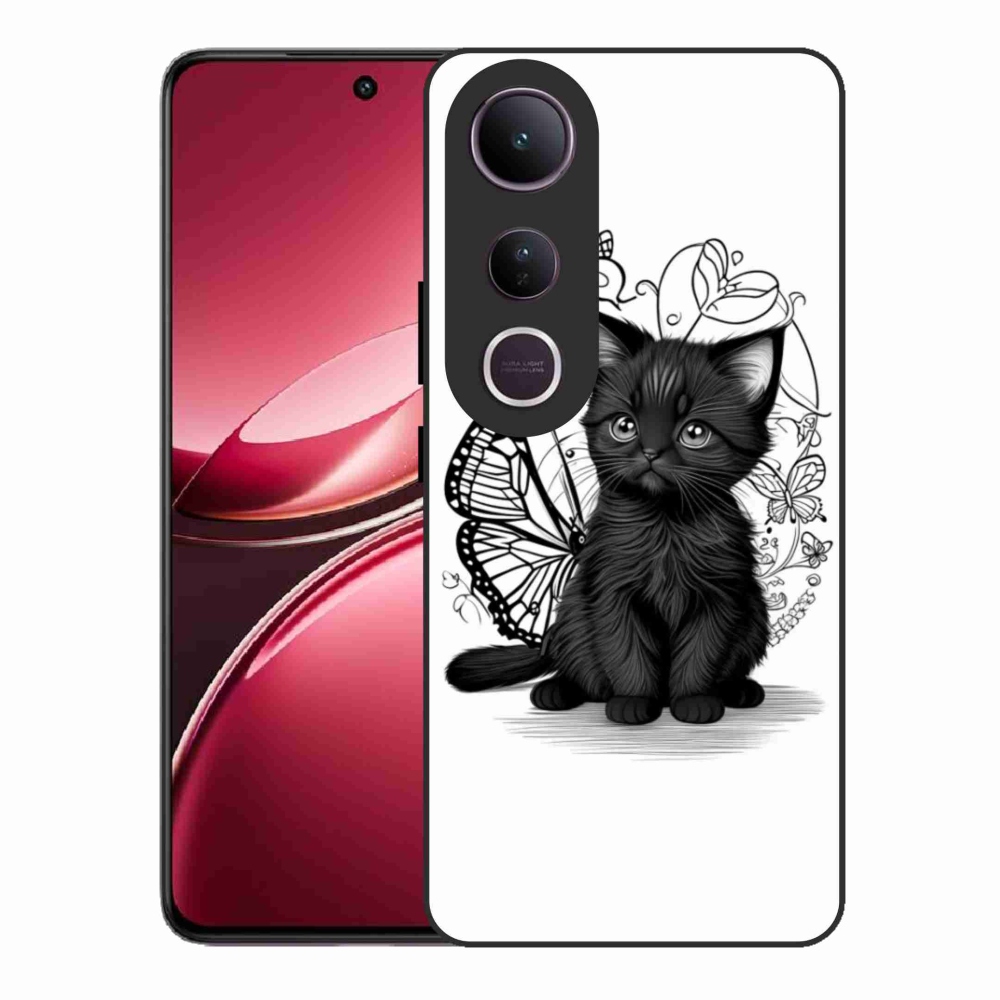 Gelový kryt mmCase na Vivo V50 Lite 4G/5G - černé kotě