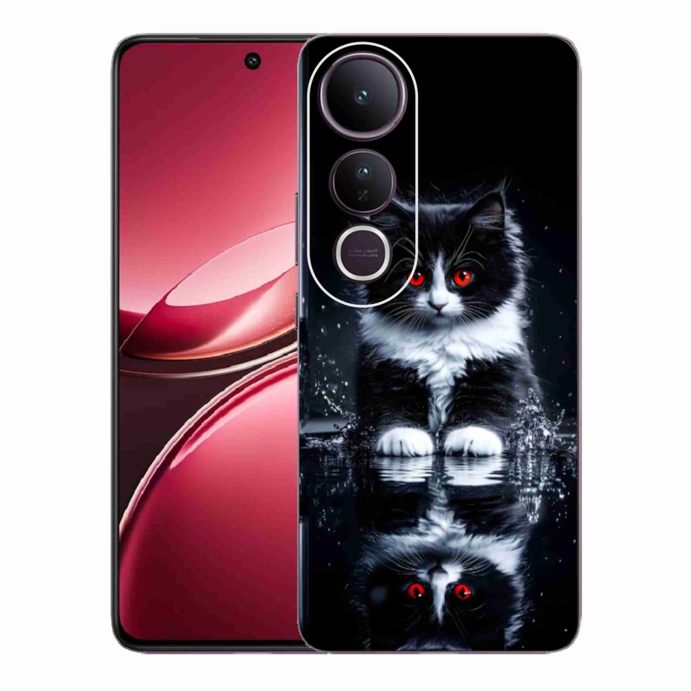 Gelový kryt mmCase na Vivo V50 Lite 4G/5G - černobílé kotě
