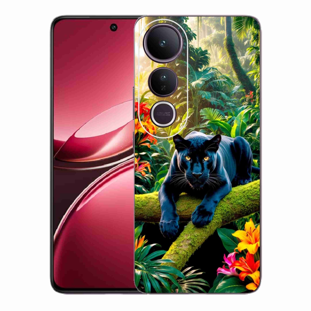 Gelový kryt mmCase na Vivo V50 Lite 4G/5G - černý panter v džungli