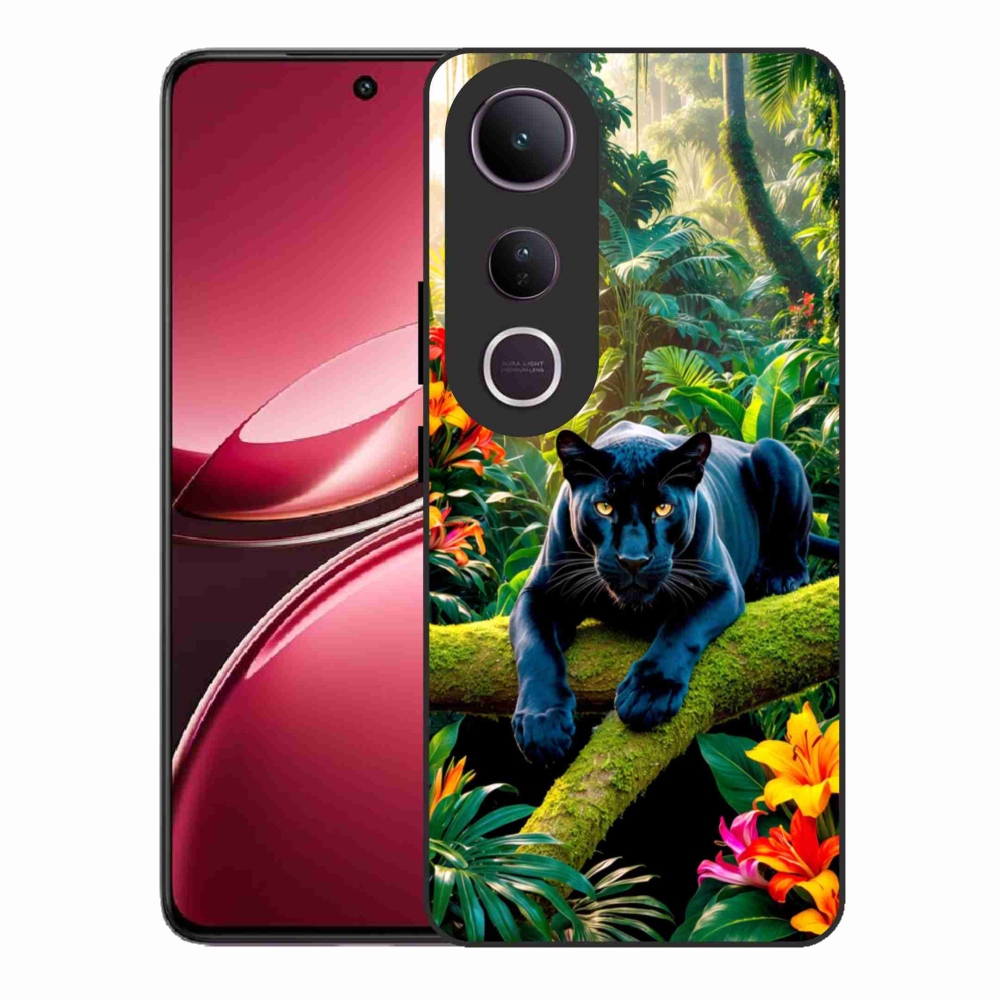Gelový kryt mmCase na Vivo V50 Lite 4G/5G - černý panter v džungli