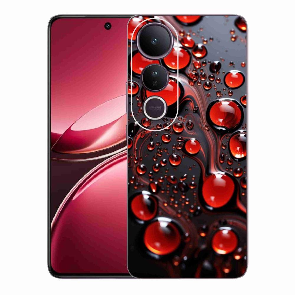 Gelový kryt mmCase na Vivo V50 Lite 4G/5G - červené kapky 2