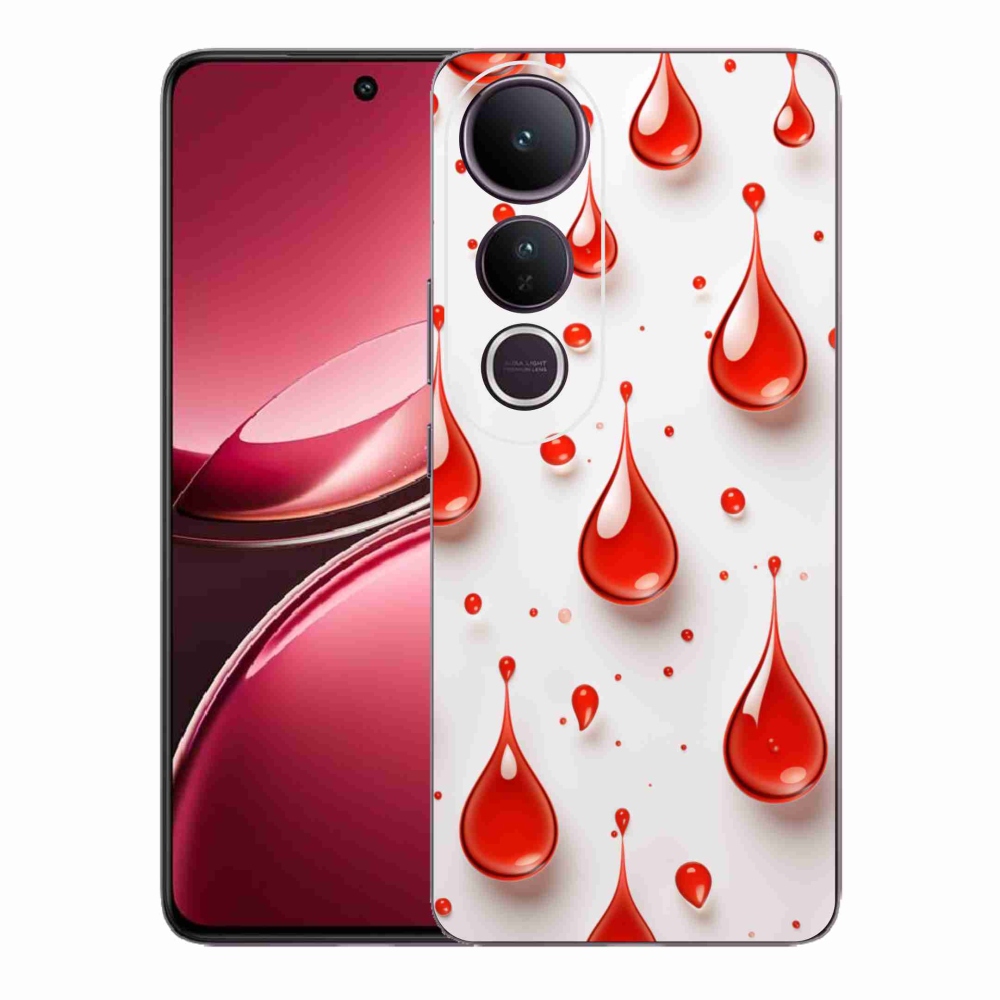 Gelový kryt mmCase na Vivo V50 Lite 4G/5G - červené kapky
