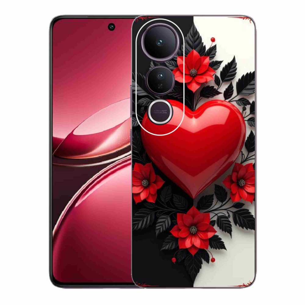 Gelový kryt mmCase na Vivo V50 Lite 4G/5G - červené srdce