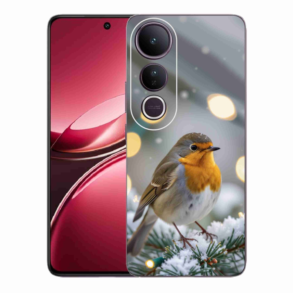 Gelový kryt mmCase na Vivo V50 Lite 4G/5G - červenka v zimě