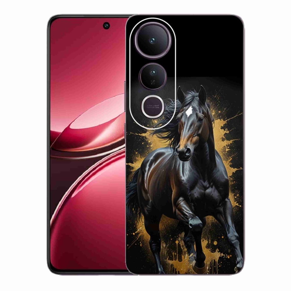 Gelový kryt mmCase na Vivo V50 Lite 4G/5G - elegantní černý hřebec