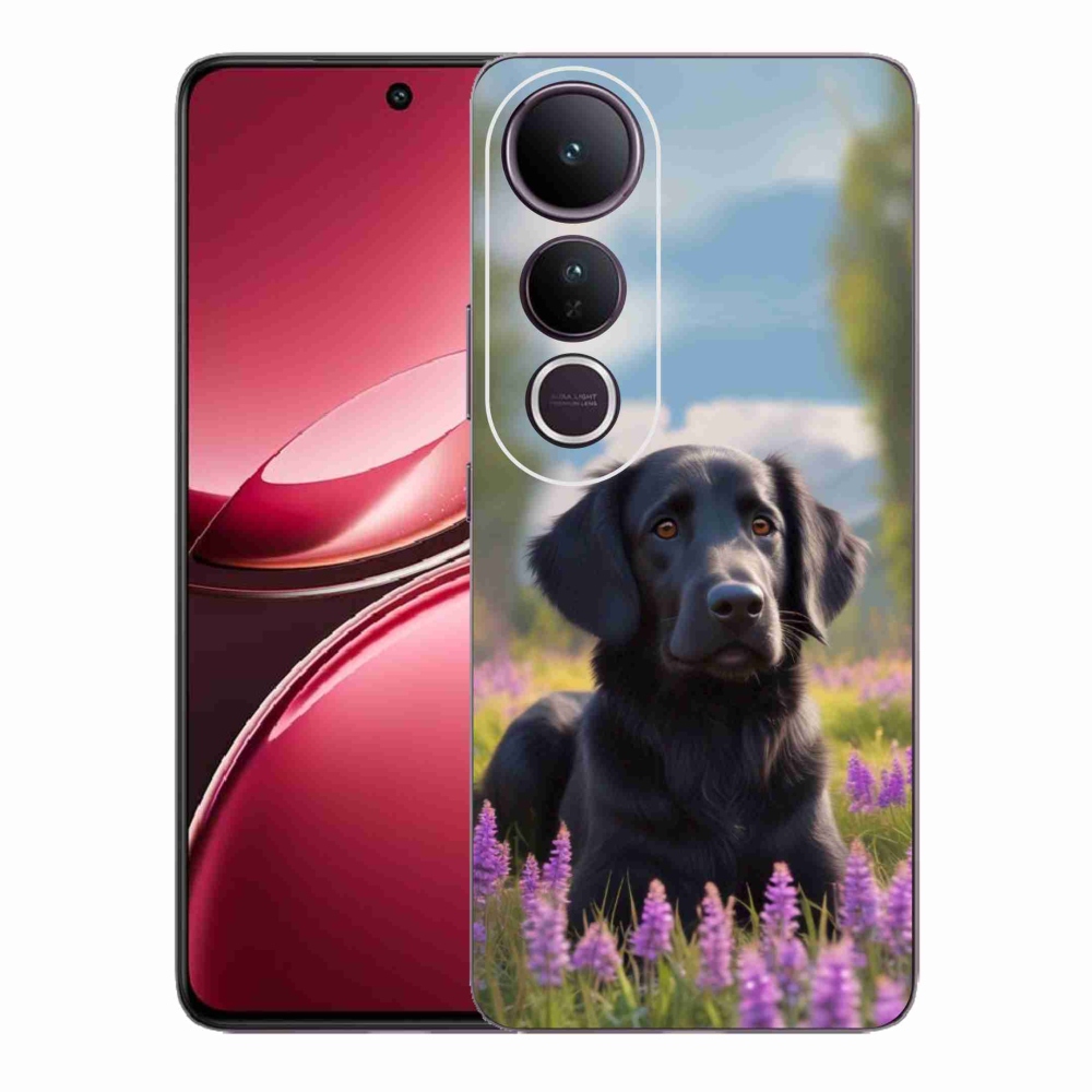 Gelový kryt mmCase na Vivo V50 Lite 4G/5G - elegantní černý retrívr