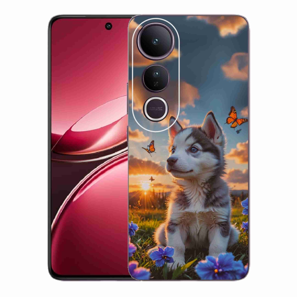 Gelový kryt mmCase na Vivo V50 Lite 4G/5G - husky při západu slunce