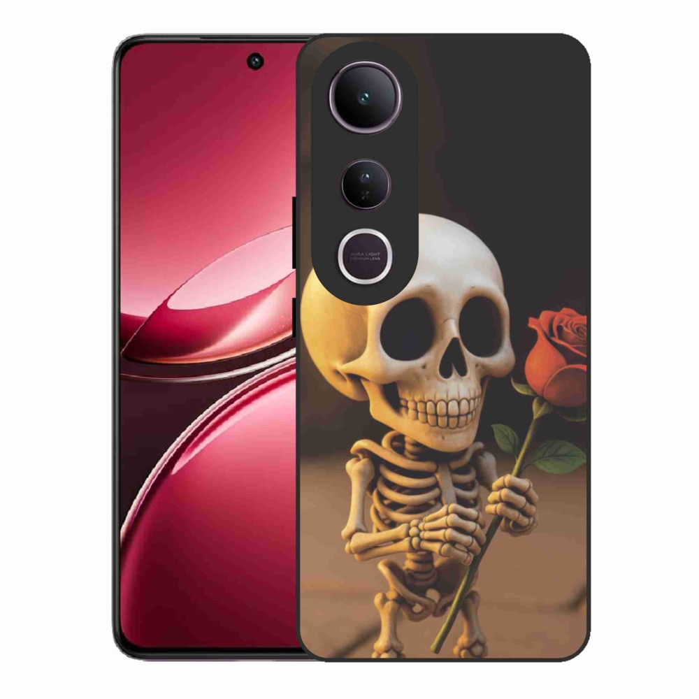 Gelový kryt mmCase na Vivo V50 Lite 4G/5G - kostlivec s růží