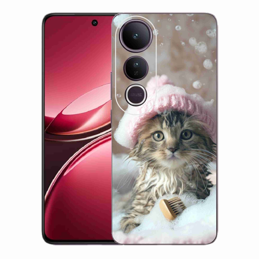 Gelový kryt mmCase na Vivo V50 Lite 4G/5G - kotě a koupel