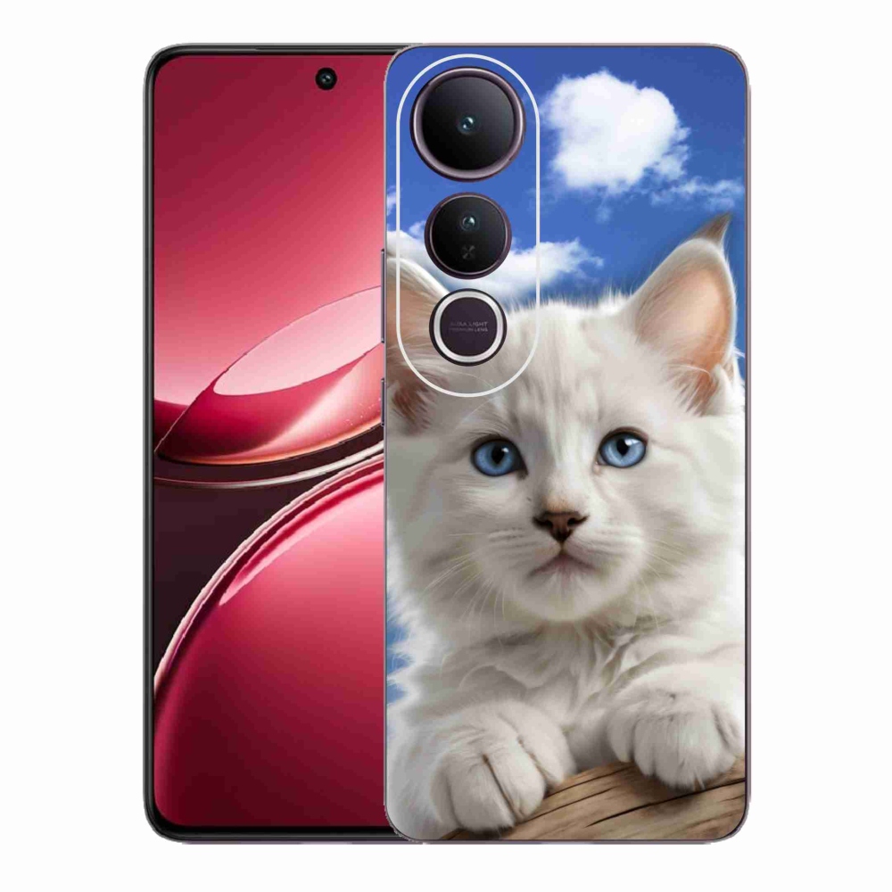 Gelový kryt mmCase na Vivo V50 Lite 4G/5G - kotě a oblaka
