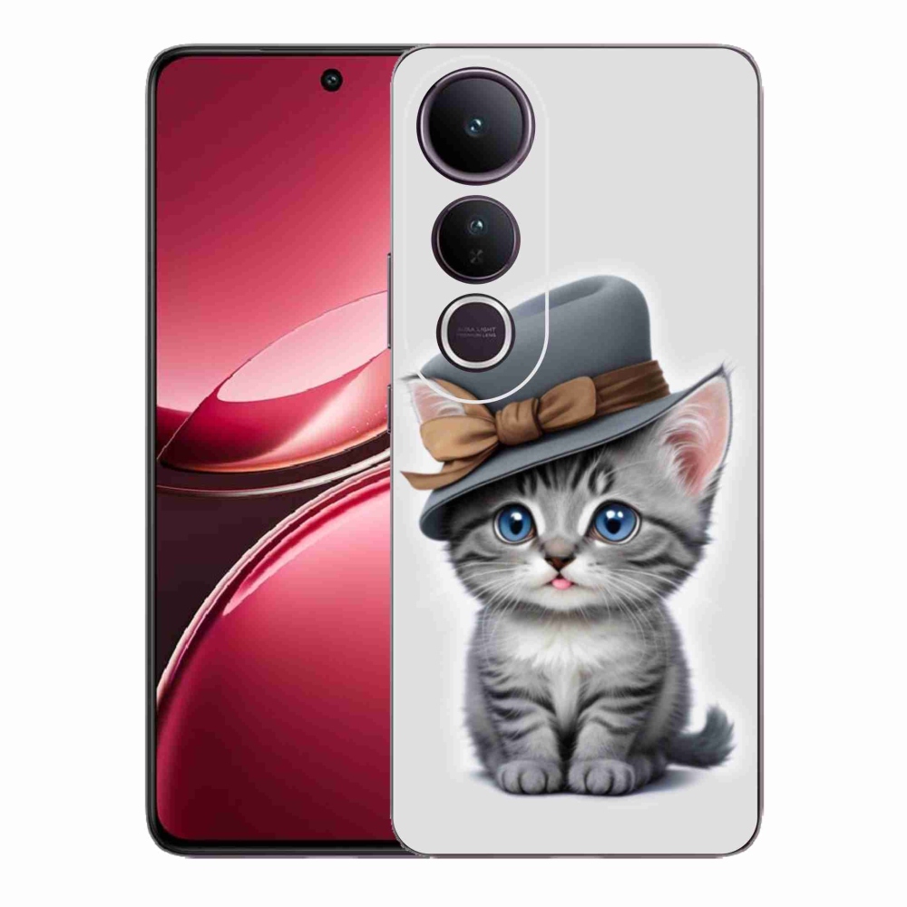 Gelový kryt mmCase na Vivo V50 Lite 4G/5G - kotě s kloboukem