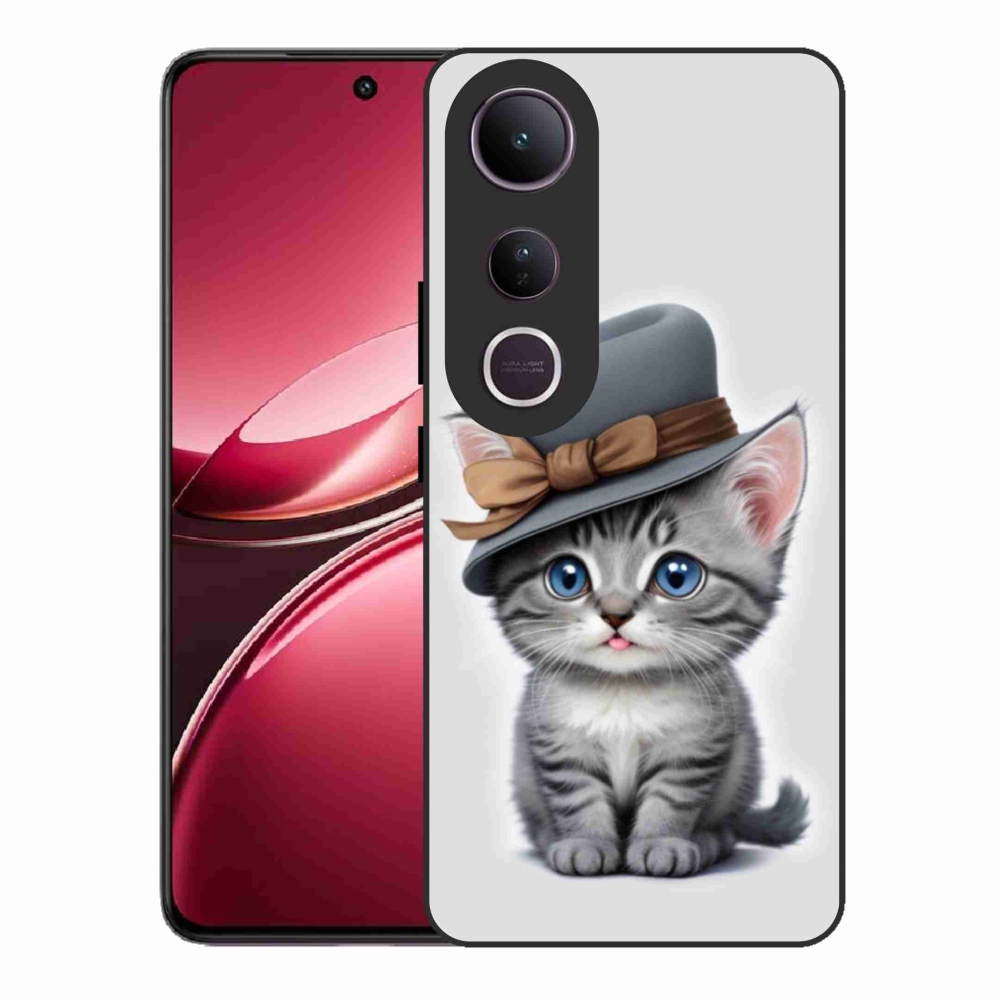 Gelový kryt mmCase na Vivo V50 Lite 4G/5G - kotě s kloboukem