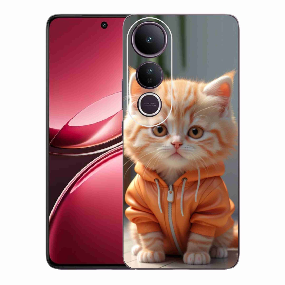 Gelový kryt mmCase na Vivo V50 Lite 4G/5G - kotě v mikině
