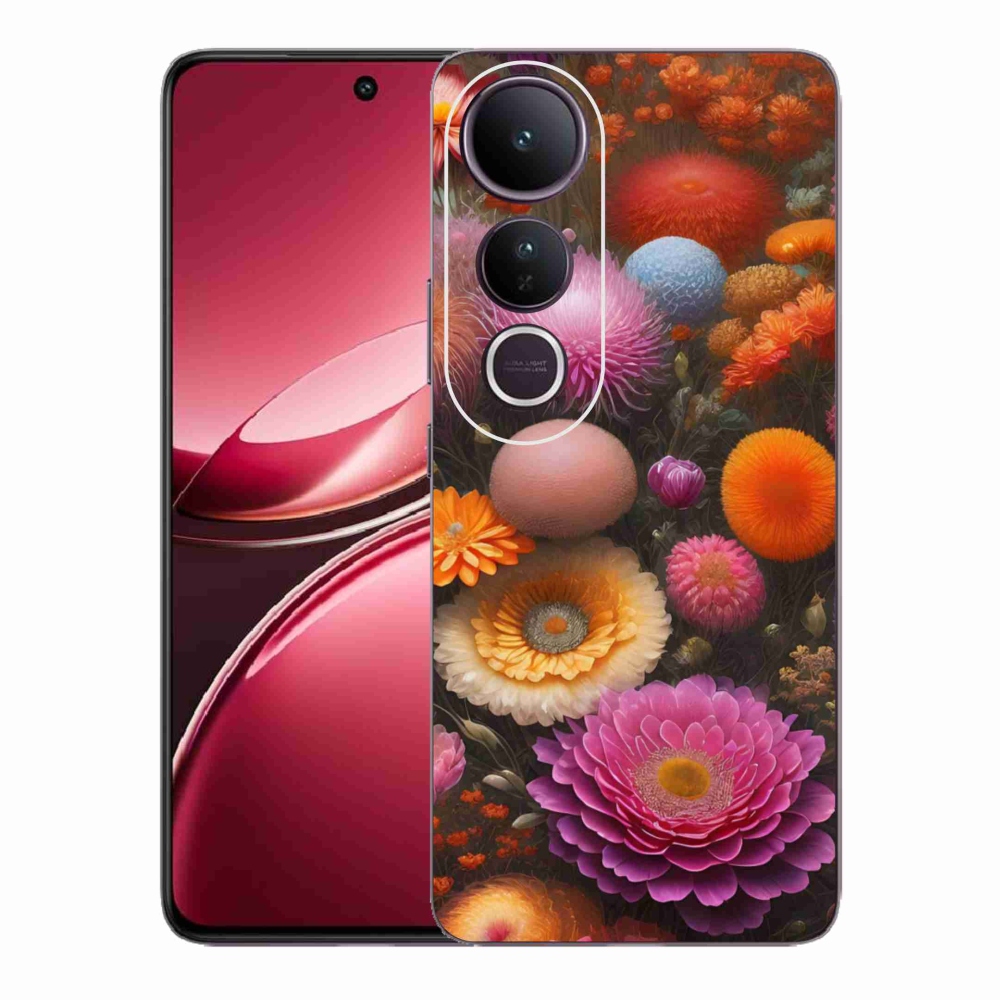 Gelový kryt mmCase na Vivo V50 Lite 4G/5G - květinová kompozice