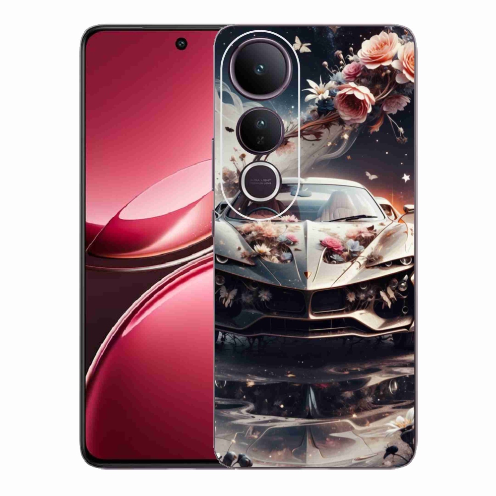 Gelový kryt mmCase na Vivo V50 Lite 4G/5G - květinový sportovní vůz