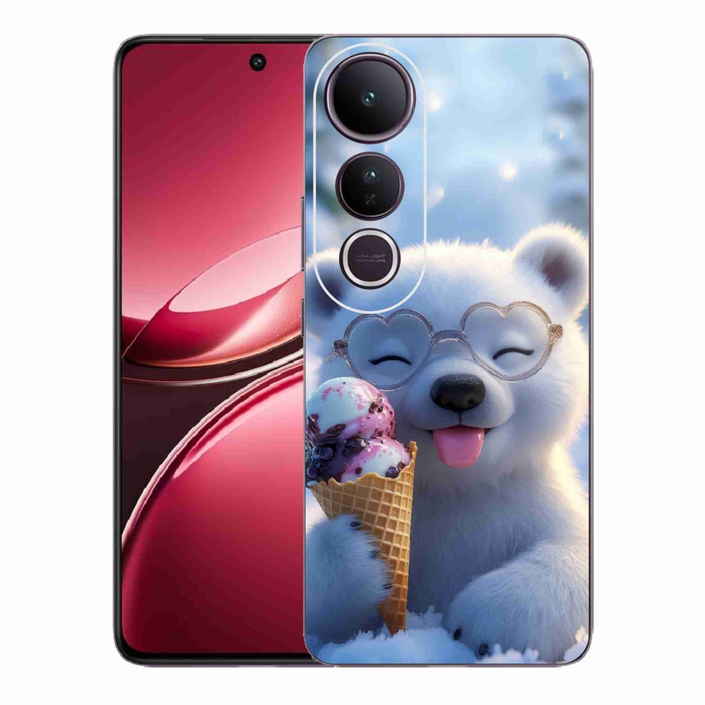 Gelový kryt mmCase na Vivo V50 Lite 4G/5G - medvídek se zmrzlinou