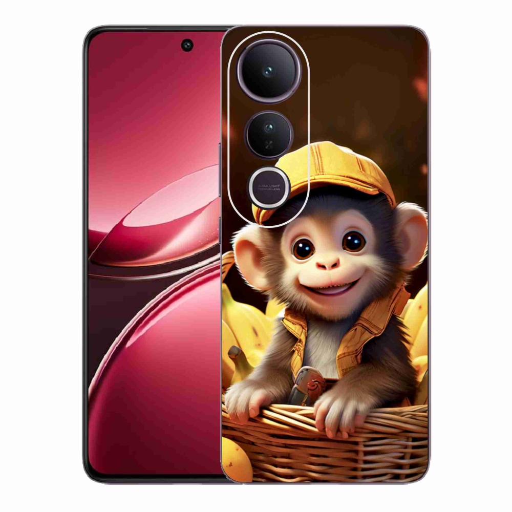 Gelový kryt mmCase na Vivo V50 Lite 4G/5G - opice v košíku